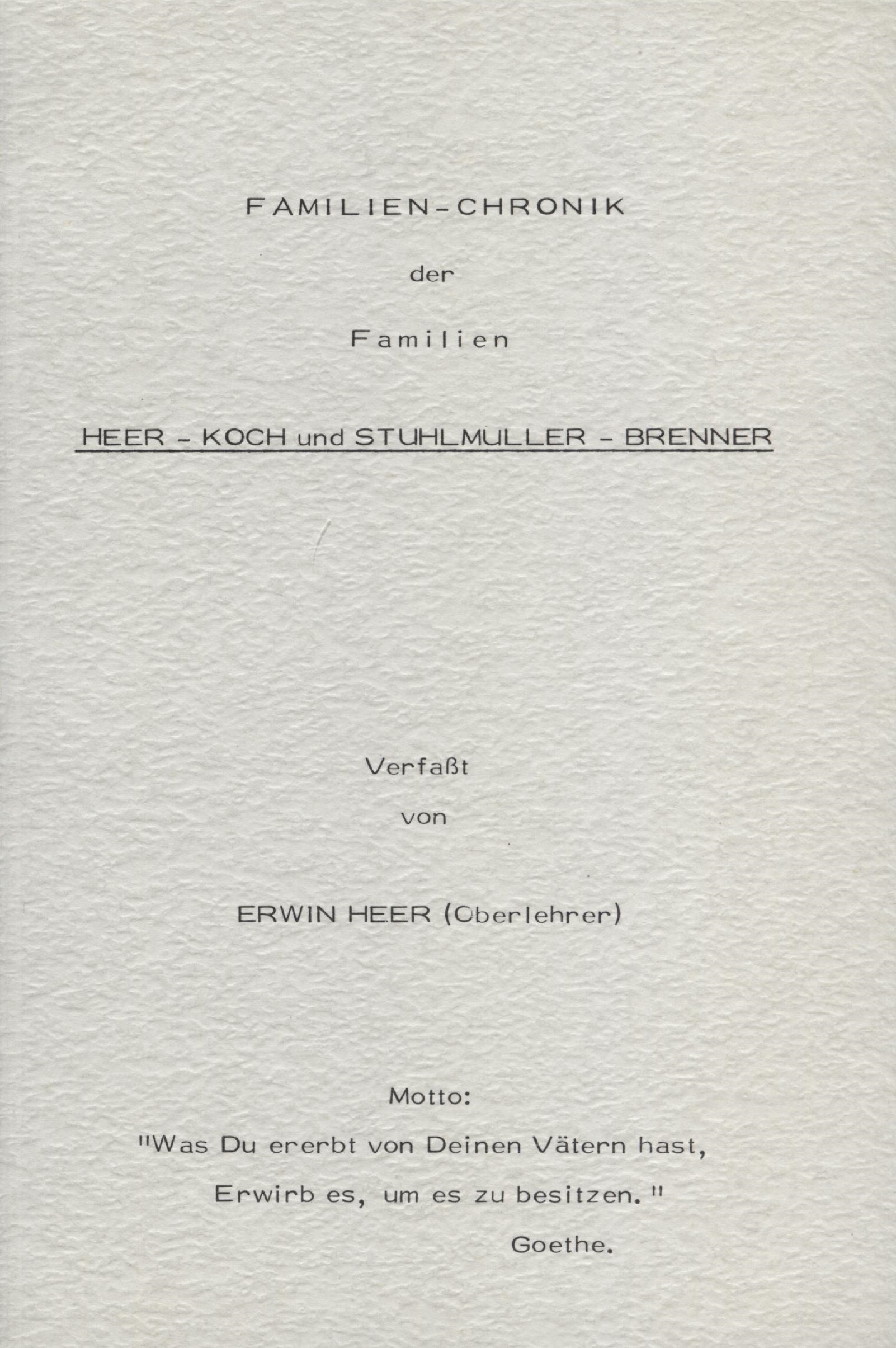 Koch, Stuhlmüller, Brenner, Heer