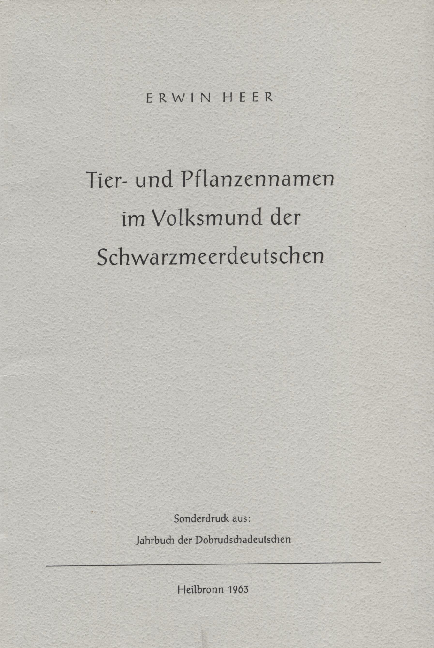 Tier- und Pflanzennamen im Volksmund