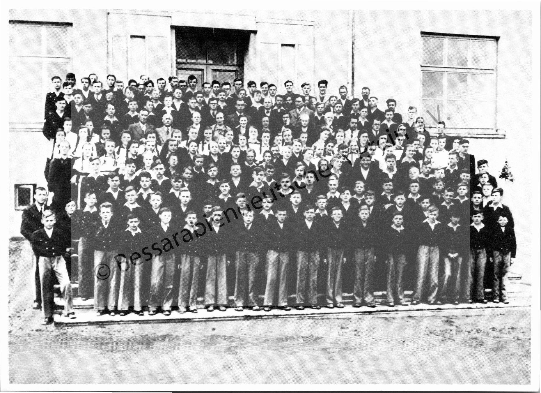Postkarte - Lehrer und Schüler der Wernerschule 1939/1940