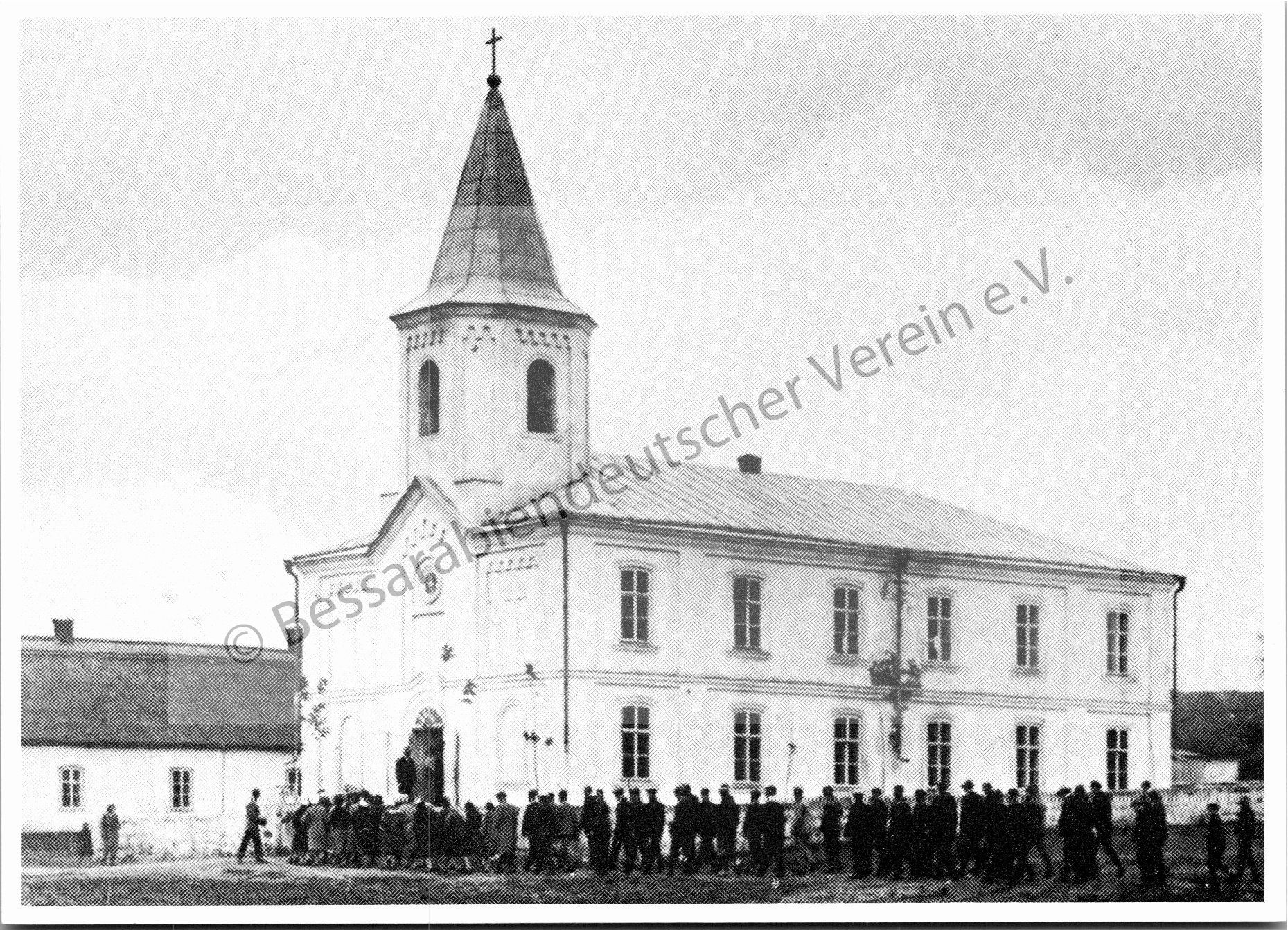 Postkarte - Kirche in Friedensfeld, 1886 erbaut