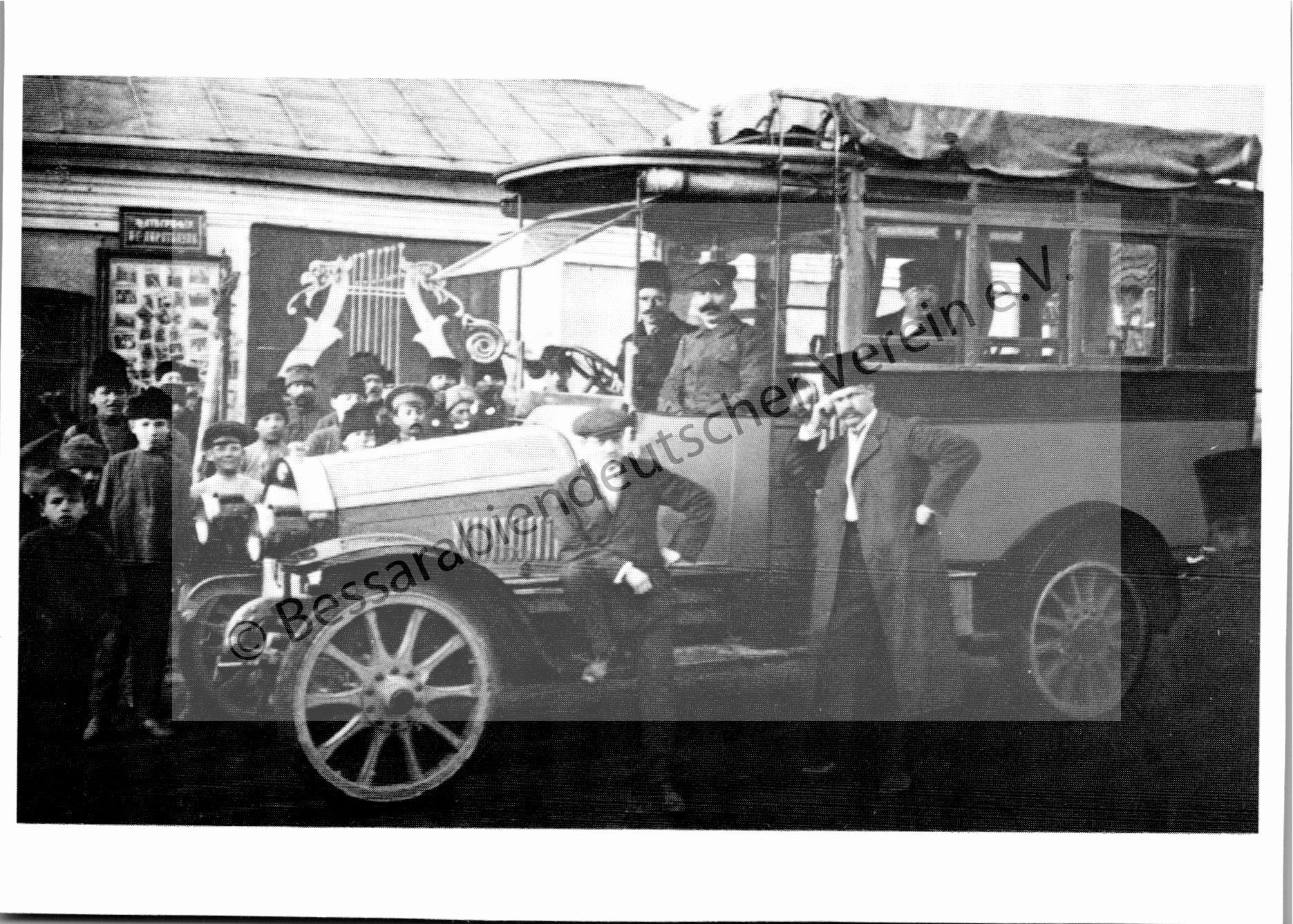 Postkarte - Erster Omnibusverkehr von Tarutino über Sarata nach Akkerman ca. 1912