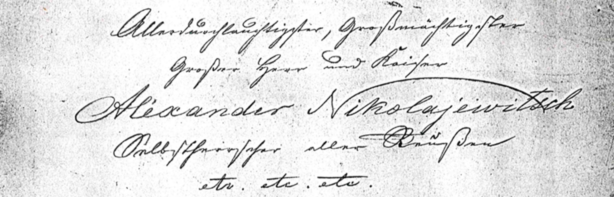 Bittschrift an Zar Alexander den II.