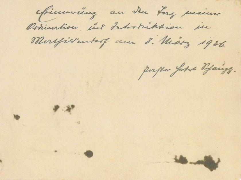 Beschriftung auf der Rückseite des Fotos